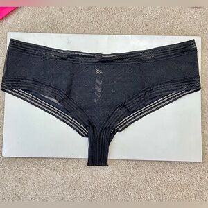 Victoria’s Secret PINK Sheer Black Mesh Extra Low Rise Cheekster Panties Large L